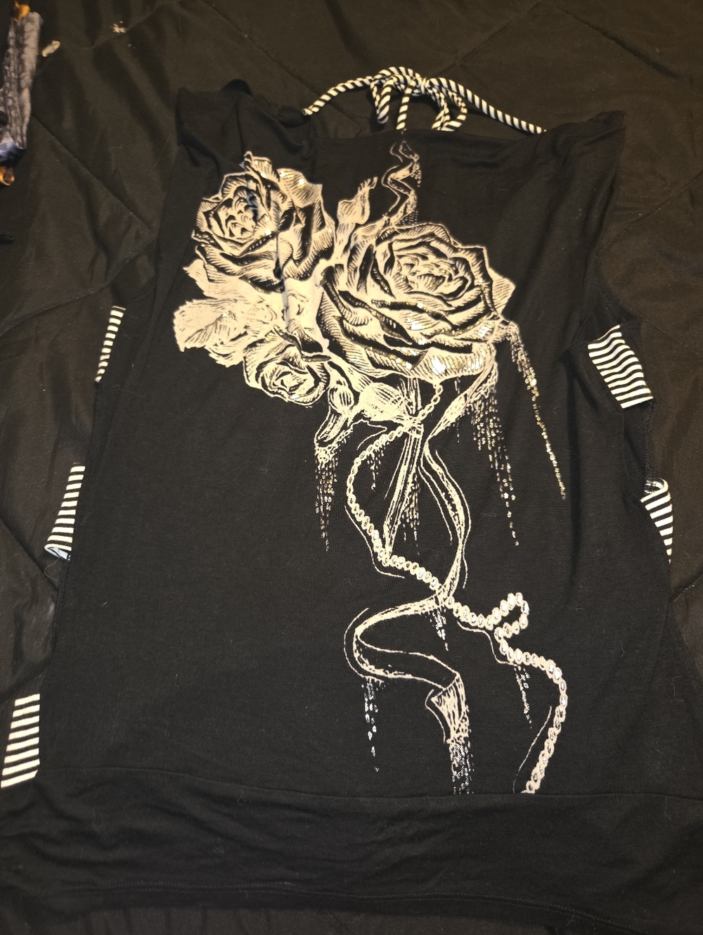 Black Rose Graphic Women's Tank Top